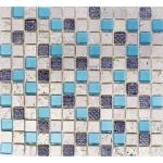 Blaue Quadratische Mosaik Wandfliesen matt aus Kristall 