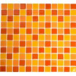 Orange Quadratische Mosaik Wandfliesen aus Kristall 