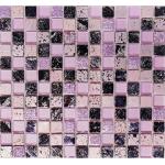 Pinke Quadratische Mosaik Wandfliesen matt aus Kristall 