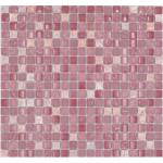 Rosa Quadratische Mosaik Wandfliesen matt aus Stein 
