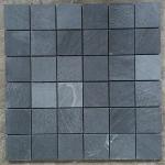 Schwarze Mosaik Wandfliesen matt aus Stein 