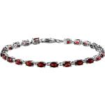 Rote Edelstein Armbänder aus Silber mit Granat für Damen 