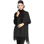 Schwarze Elegante Moschen Bayern Kaschmir-Schals aus Wolle Handwäsche für Damen 