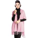 Hellrosa Unifarbene Elegante Moschen Bayern Kaschmir-Schals aus Wolle Handwäsche für Damen für den für den Winter 