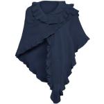 Marineblaue Unifarbene Elegante Moschen Bayern Pashmina-Schals mit Rüschen aus Polyester für Damen für den für den Herbst 