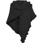 Schwarze Unifarbene Elegante Moschen Bayern Pashmina-Schals mit Rüschen aus Polyester für Damen für den für den Herbst 