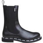 Schwarze Elegante MOSCHINO Vegane Ankle Boots & Klassische Stiefeletten aus Leder für Damen Größe 45 