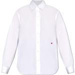 Weiße Langärmelige MOSCHINO Damenlangarmhemden mit Knopf aus Baumwolle Größe S 