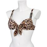 Reduzierte Braune Animal-Print MOSCHINO Bikini-Tops mit Leopard-Motiv aus Polyester für Damen Größe XS 