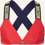 Reduzierte Dunkelblaue MOSCHINO Bikini-Tops aus Polyamid ohne Bügel für Damen Größe S 
