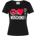 Reduzierte Schwarze Kurzärmelige MOSCHINO T-Shirts für Damen Größe S 