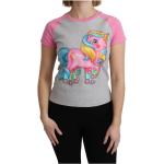 Reduzierte Graue Kurzärmelige MOSCHINO My little Pony T-Shirts mit Pferdemotiv aus Baumwolle für Damen Größe L 