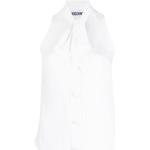 Reduzierte Weiße Ärmellose MOSCHINO Festliche Blusen aus Seide für Damen Größe S 