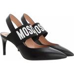 Reduzierte Schwarze MOSCHINO High Heels & Stiletto-Pumps mit Riemchen aus Leder für Damen Größe 36 