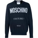 Reduzierte Blaue Langärmelige MOSCHINO Kaschmir-Pullover aus Wolle für Herren Größe 3 XL 