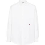 Weiße Langärmelige MOSCHINO Herrenlangarmhemden mit Herz-Motiv aus Baumwolle Größe XXL 