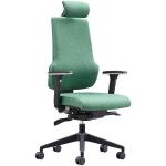 Grüne Bürostühle mit Kopfstütze aus Textil höhenverstellbar 