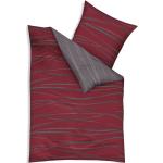Rubinrote Moderne KAEPPEL Feinbiber Bettwäsche mit Reißverschluss aus Baumwolle maschinenwaschbar 135x200 