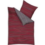 Rubinrote Moderne KAEPPEL Feinbiber Bettwäsche mit Reißverschluss aus Baumwolle maschinenwaschbar 155x220 