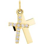 Goldene Amor Kreuzanhänger aus Gold 10 Karat für Damen 