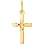 Goldene Amor Kreuzanhänger aus Gold 10 Karat für Damen 