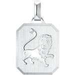 Silberne Amor Kettenanhänger mit Löwen-Motiv aus Silber personalisiert für Damen 