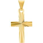 Goldene Amor Kreuzanhänger aus Gelbgold für Herren 