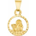 Goldene Amor Schutzengel Anhänger mit Engel-Motiv aus Gelbgold für Damen 