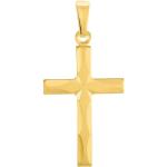 Goldene Amor Kreuzanhänger aus Gelbgold für Herren 