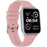 Pinkes Quadratisches Uhrenzubehör aus Silikon mit Alarm mit Bluetooth mit Pulsmesser für Herren zum Fitnesstraining 