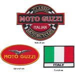 Moto Guzzi Aufnäher Aufbügler Patch 3 Stück Motorrad Italia TURBOVERSAND