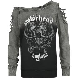 Motörhead Sweatshirt - Logo England - S bis XL - für Damen - Größe S - grau - Lizenziertes Merchandise