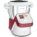 Moulinex HF9345 I-Companion Touch XL Küchenmaschine, 1550 W, 3L, 30 bis 150 °C, 14 Automatikprogramme, 5 spezielle Zubehörteile, persönliche Rezepte über die App, Touchscreen, Rot/weiß