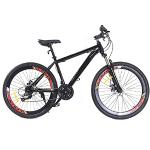 RANZIX Mountain-Bike - 26-Zoll 21 Gang Fahrräder,Desert MTB,Aluminium Mountainbike für Mädchen, Jungen, Herren und Damen Schwarz 19,1kg