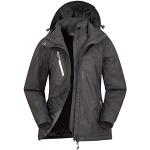 Schwarze Wasserdichte Atmungsaktive Mountain Warehouse Bracken 3-in-1 Jacken mit Reißverschluss aus Softshell mit Kapuze für Damen Größe M für den für den Winter 