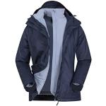 Marineblaue Wasserdichte Atmungsaktive Mountain Warehouse 3-in-1 Jacken aus Softshell mit Kapuze für Damen Größe XS 