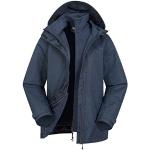 Marineblaue Wasserdichte Atmungsaktive Mountain Warehouse 3-in-1 Jacken mit Kapuze für Damen Größe S für den für den Winter 