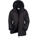 Reduzierte Schwarze Wasserdichte Atmungsaktive Mountain Warehouse 3-in-1 Jacken mit Perlen aus Fleece mit Kapuze für Damen Größe S für den für den Winter 
