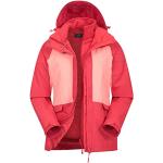 Dunkelrote Wasserdichte Atmungsaktive Mountain Warehouse 3-in-1 Jacken mit Reißverschluss aus Fleece für Damen Größe S für den für den Winter 