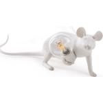 Graue Seletti Designer Tischlampen mit Maus-Motiv aus Kunstharz mit USB Anschluss 
