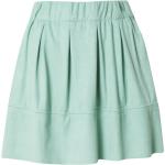 Mintgrüne Unifarbene Kia Mini Faltenröcke aus Kunstleder für Damen Größe S 