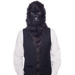 Schwarze Folat Affenmasken aus Kunstfell Einheitsgröße 