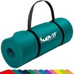MOVIT Gymnastikmatte, hautfreundlich und phthalatfrei, in 3 Größen und 12 Farben - Auswahl: 190cm x 100cm x 1,5cm in blau petrol