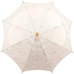 MOVKZACV Spitzen-Regenschirm Sonnenschirm Vintage Hochzeit Brautschirm für Hochzeit Braut Fotografie, Damen Bühnenleistung Handwerk Regenschirm (Beige, L)