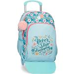 Blaue Movom Rucksack-Trolleys mit Bommeln für Mädchen zum Schulanfang 