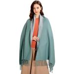 Türkise Kaschmir-Schals aus Kaschmir für Damen Größe L für den für den Herbst 