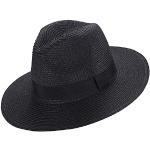 Schwarze Panamahüte aus Stroh 52 für Damen Größe XXL für den für den Sommer 