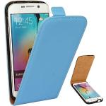 Hellblaue Samsung Galaxy Alpha Hüllen Art: Flip Cases mit Bildern aus Leder 