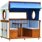 Blaue Mr-Deko Polyrattan Gartenstühle aus Holz gepolstert Breite 150-200cm, Höhe 200-250cm, Tiefe 150-200cm 6 Personen 