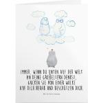 Weiße Mr. & Mrs. Panda Pinguin Trauerkarten mit Pinguinmotiv 